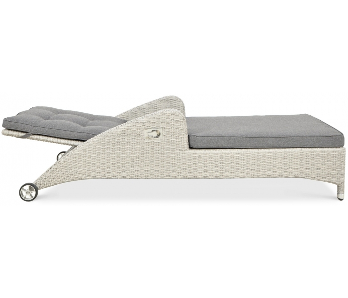 Leżak z technorattanu SAN MARINO White Grey