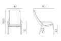 Krzeslo NARDI Net Lounge Antracite wymiary