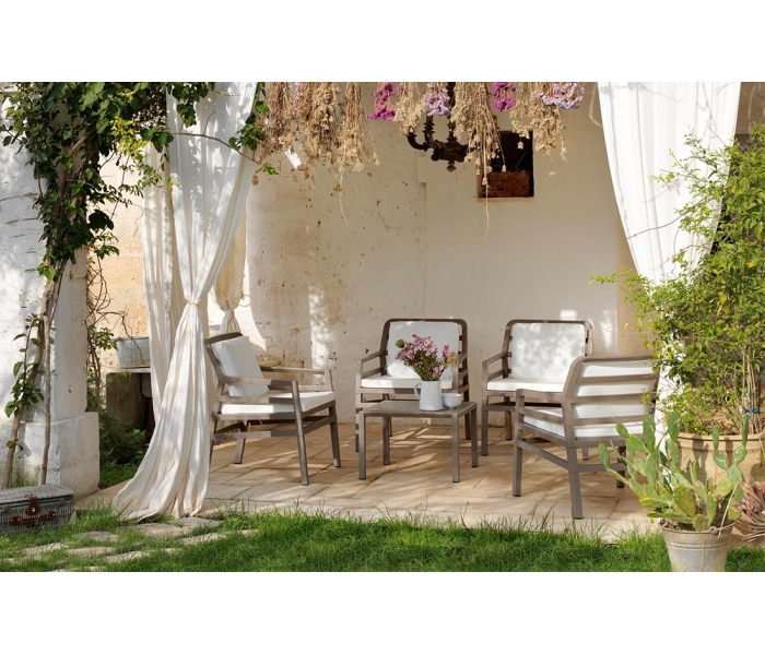 Fotel Nardi ARIA Bianco Grigio Sunbrella