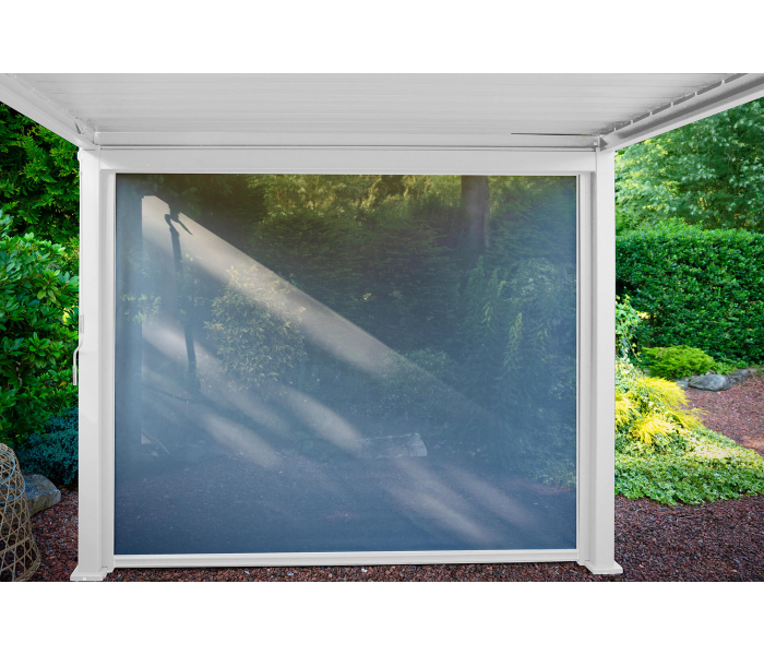 Rozsuwany ekran do pergoli ogrodowej MIRADOR 3 m White